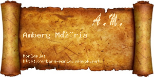 Amberg Mária névjegykártya